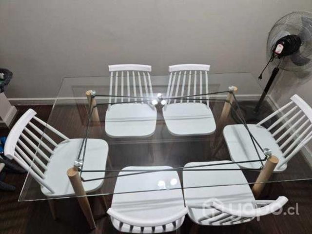 Comedor Madrid (Mesa 120X80 VIDRIO + 6 Sillas