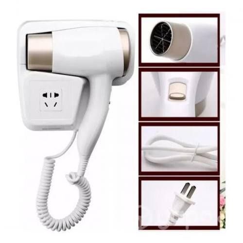 Secador De Cabello Con Soporte A La Pared Y Enchuf