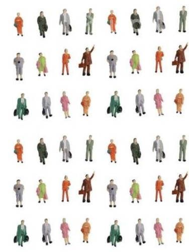 Figuras (50) Maqueta De Tren, Pintadas, 1/87