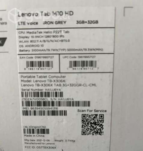 Tablet lenovo nueva