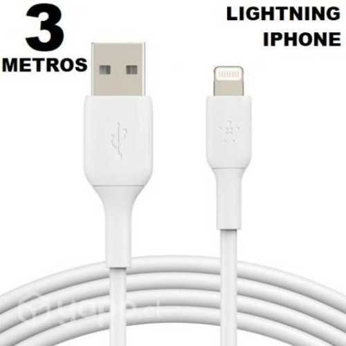 Cable 3 metros IPHONE LIGHTNING - carga rapida
