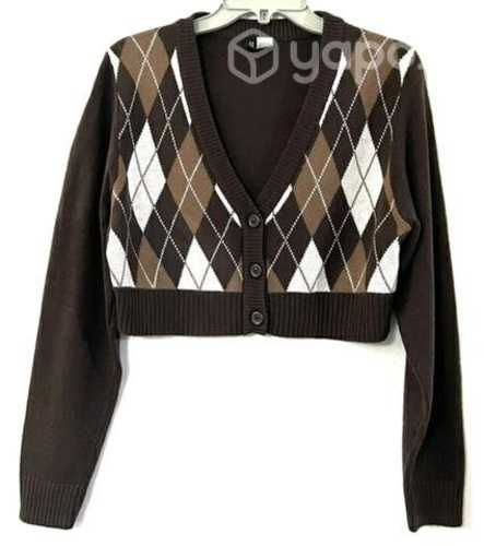 Chaleco Corto Marca H&M Talla S Café y Otros