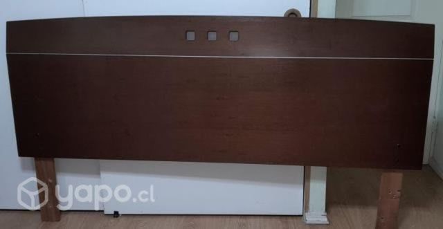Respaldo Madera Cama 2 plazas y 2 veladores
