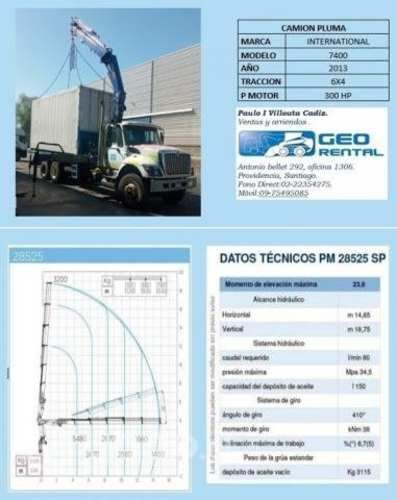 Arriendo camion pluma