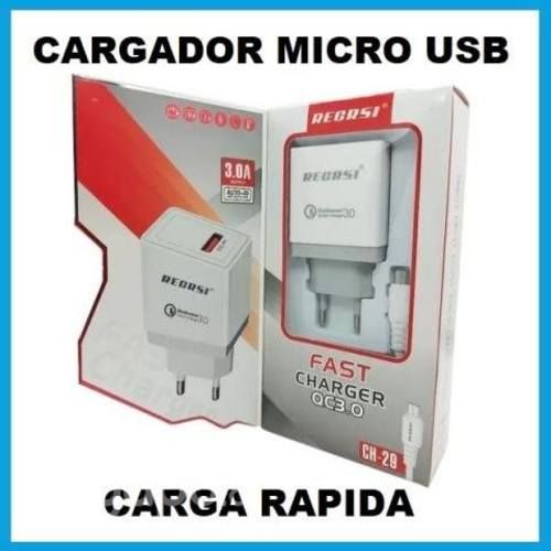 Cargador carga Rapida - Micro Usb - entrada antigu