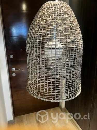 Lampara colgante mimbre