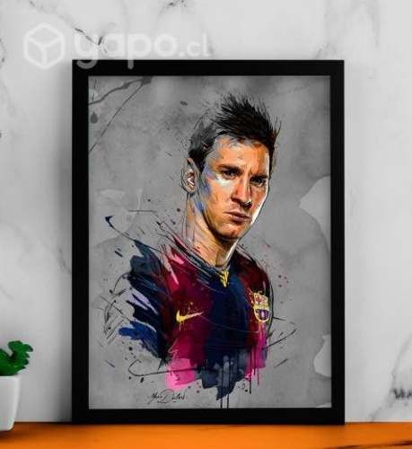 Pack 3 cuadros messi, cristiano, mbappe 34x45 cm