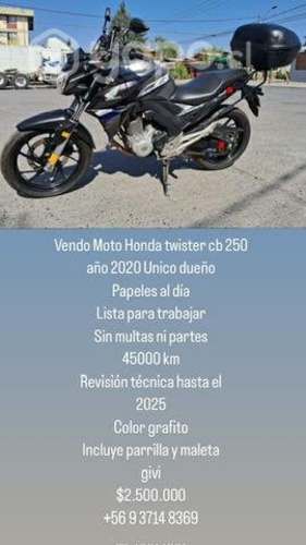 Moto Honda twister cb 250 año 2020