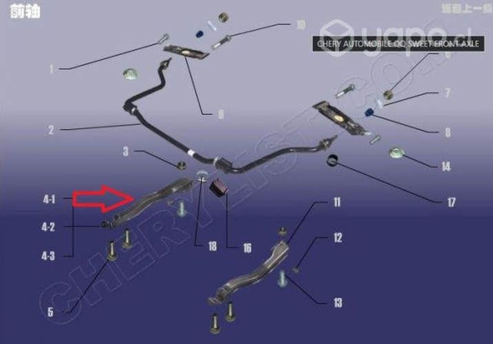 Soporte Barra Tensora Derecha Chery 0.8 - 1.1 IQ | ORIGINAL