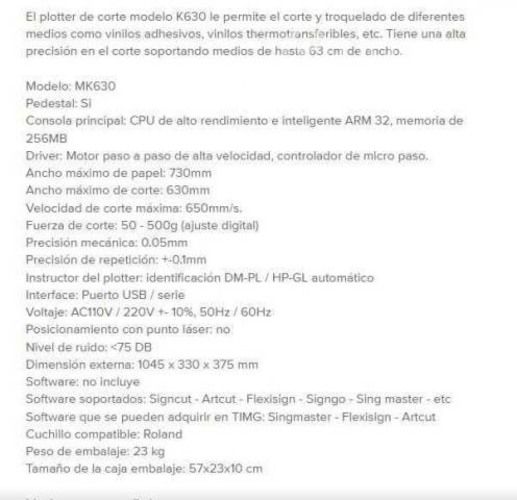 Plotter de corte timg mk630