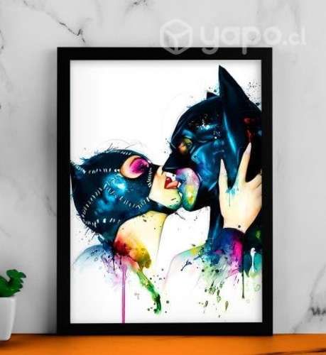 2 Cuadros Póster Decorativo "Batman & Gatubela"
