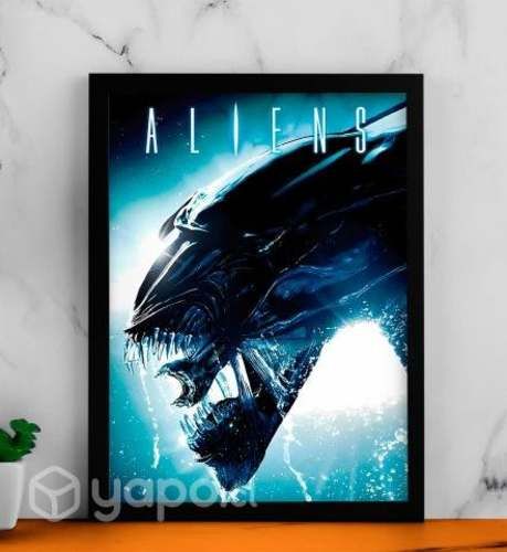 Cuadro Póster Decorativo &quot;Alien&quot; marco con vidrio
