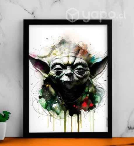 Cuadro Póster Decorativo Yoda Marco con vidrio