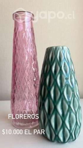 2 Floreros vidrio
