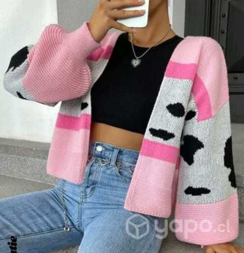 Chaleco rosado con diseños