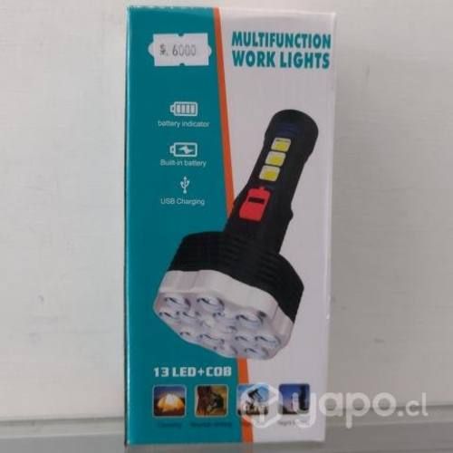 Linterna Led USB Grande potente - 3 funciones 13 L
