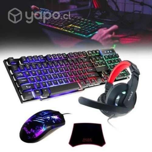 KIT GAMER 4 EN 1 - Teclado Mouse Audifonos Mouse P
