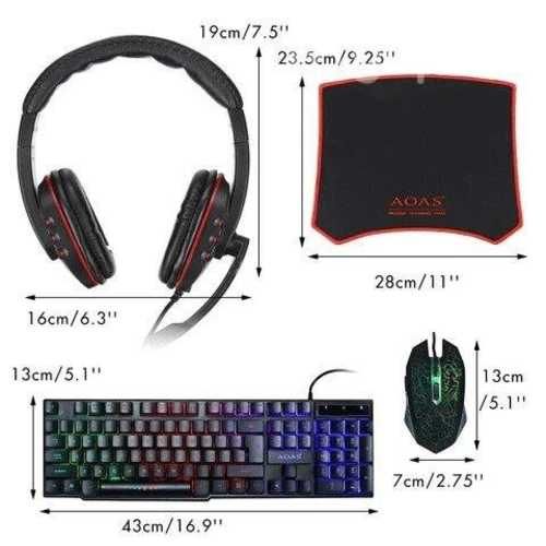 KIT GAMER 4 EN 1 - Teclado Mouse Audifonos Mouse P
