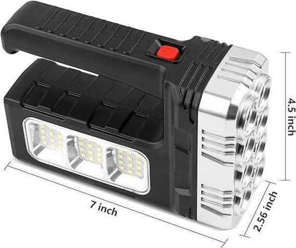 Linterna led 8 led 3 cob SOLAR recargable con Sali