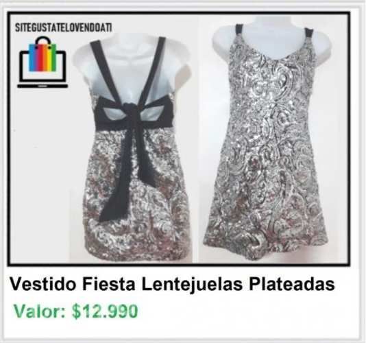 Vestido de Lentejuelas Plateadas