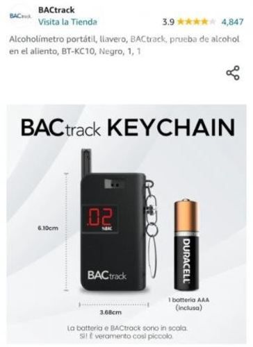 Backtrack alcotest portatil llavero