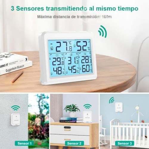 Medidor Temperatura Humedad Inalambrico Int Ext 3