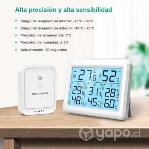 Medidor Temperatura Humedad Inalambrico Int Ext 3