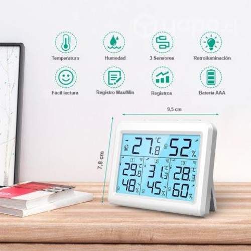 Medidor Temperatura Humedad Inalambrico Int Ext 3