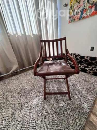 Comedor madera y cuero