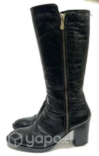 Bota de Cuero Marca Mingo N*35 Negro