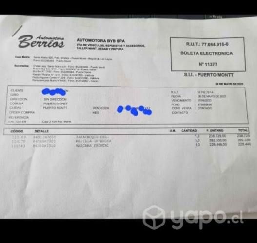 Parachoque kia soluto original 2020 conversable