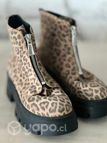 Botín de cuero Animal Print traído de USA