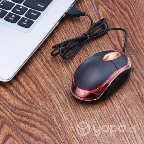 Mouse USB con cable y luces Led