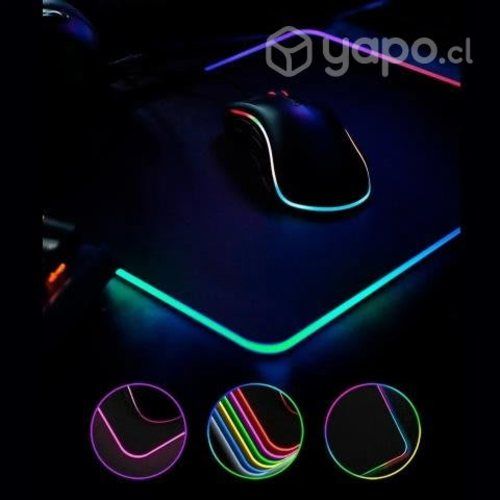 Mouse Pad Gamer con luces led en su borde 35x25 cm