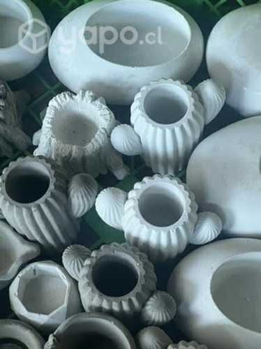 Lindos maceteros de cemento para suculentas