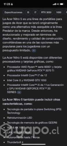 Pc gamer Acer nitro 5