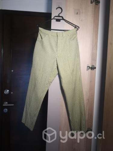 Pantalón amarillo a cuadrillé talla L