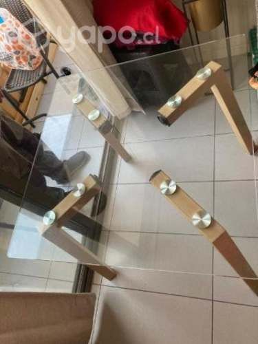 Mesa de comedor cuadrada vidrio templado