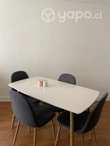 Juego de comedor 4 sillas gris marca Homy