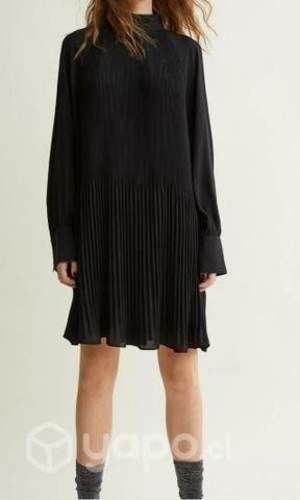 Vestido Plisado De Corte Evasé Talla 38