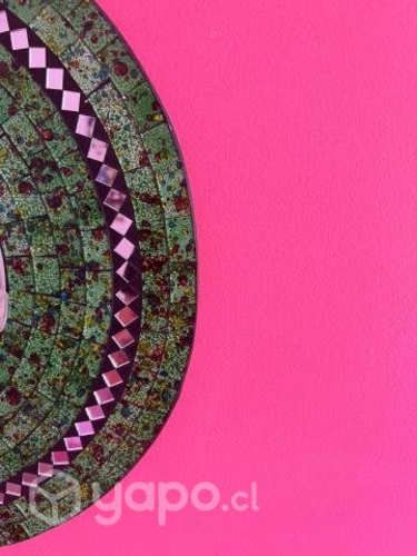 Espejo mosaico verde esmeralda