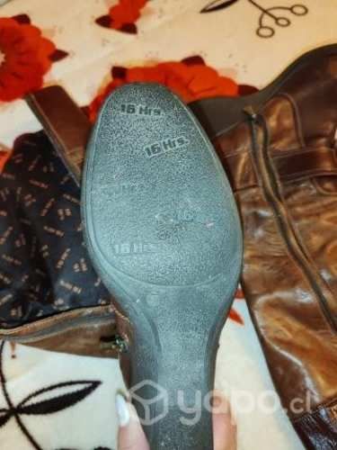 Bota pollini caña alta 100% cuero