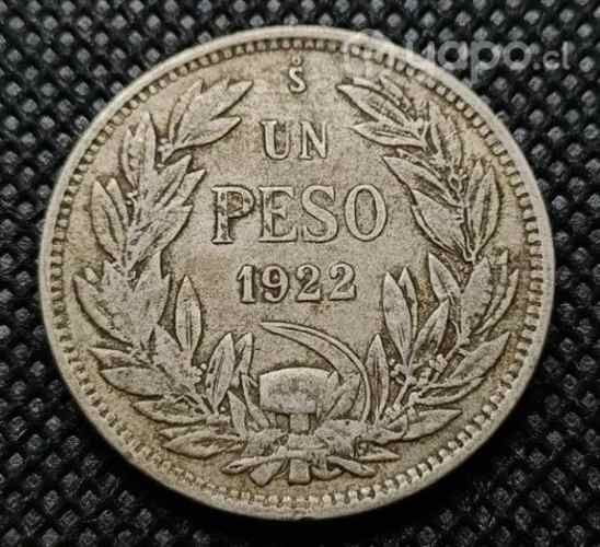 Moneda Plata Chile 1 Peso 1922