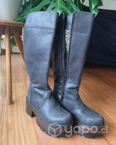 Botas cuero azul grafito talla 37