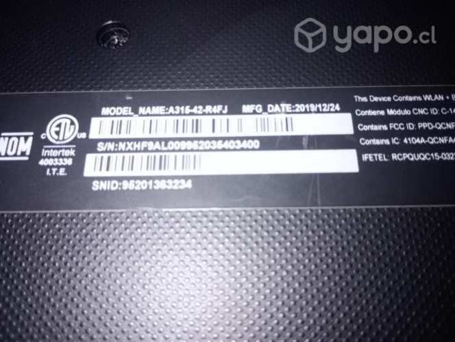 Notebook Acer Aspire 3 Ryzen 5 3500U