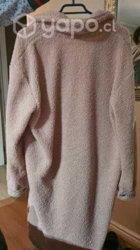 Chaquetón tela corderito, color palo rosa