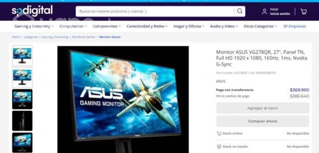 MONITOR ASUS VG278QR 27 Pulgadas 6meses uso adulto