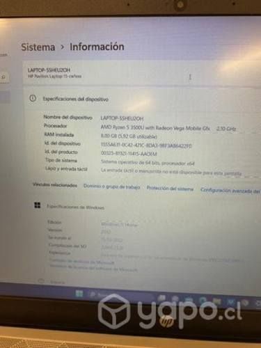 Notebook HP Pavilion Laptop 15-cw1xxx