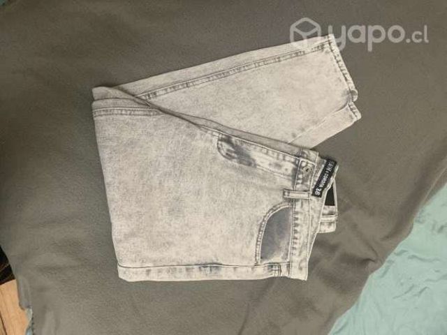 Mom jeans pantalones grises talla 38 mujer