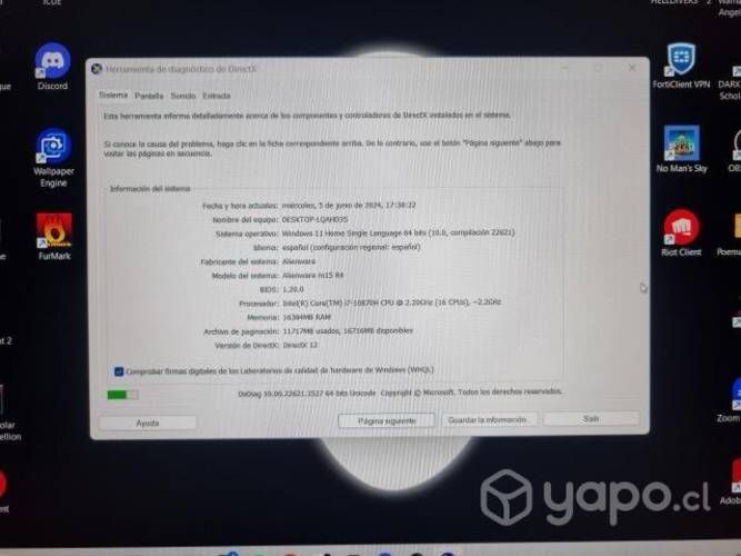 Notebook Alienware M15 R4 rtx 3070 conversable